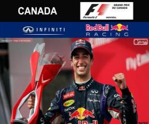 Puzzle Ντάνιελ Ricciardi γιορτάζει τη νίκη του στο Grand Prix του Καναδά 2014